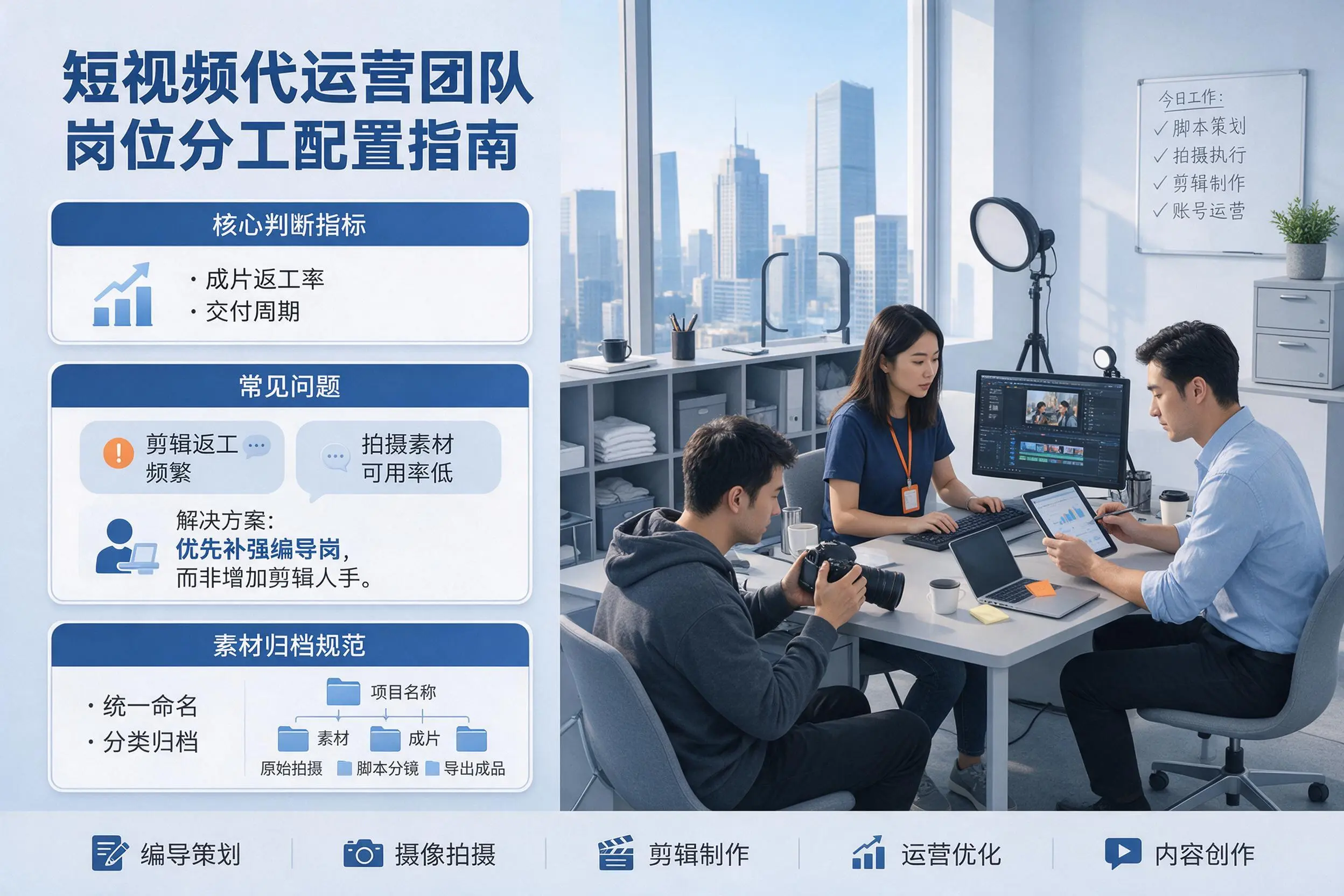 短视频代运营团队如何配置?大同企业岗位分工科普说明