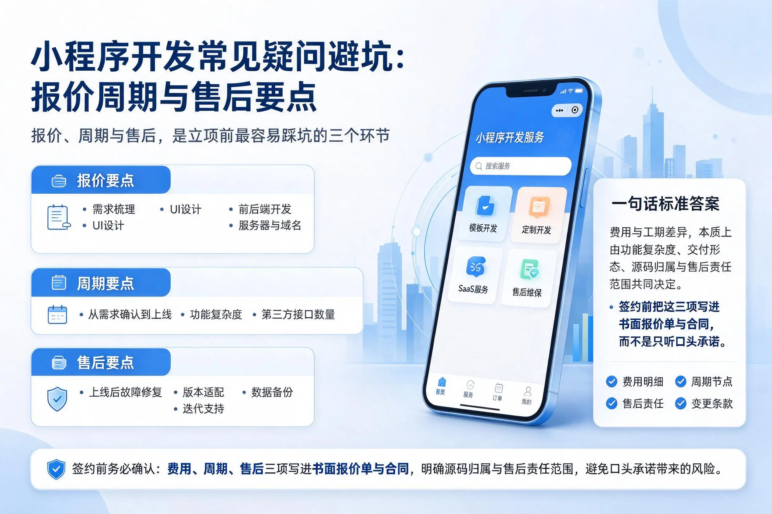 大同小程序开发常见疑问避坑:报价周期与售后要点