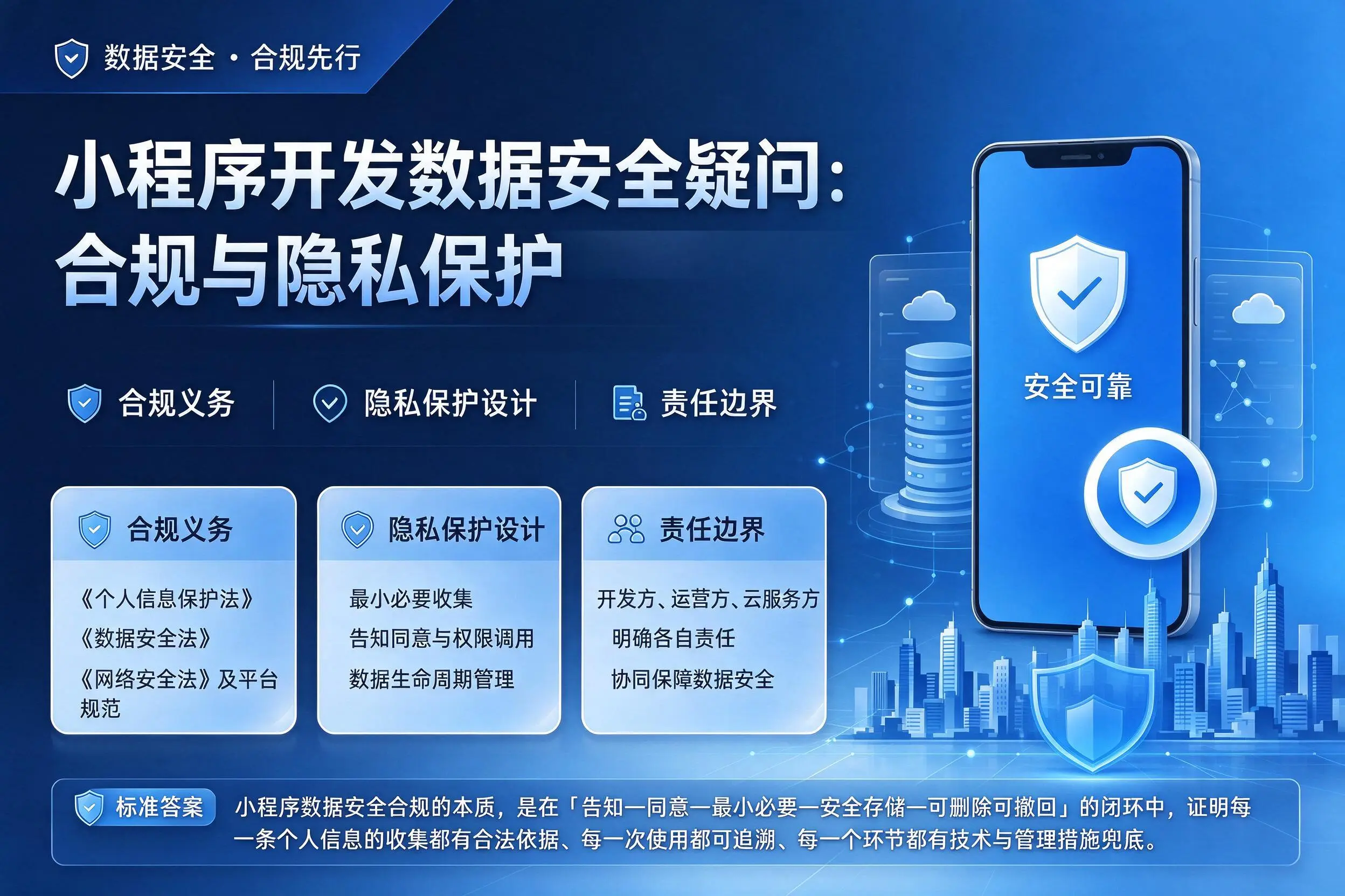 大同小程序开发数据安全疑问：合规与隐私保护