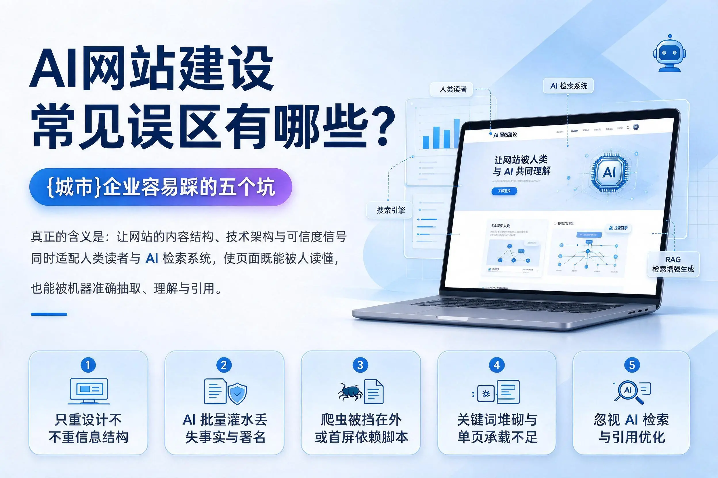 AI网站建设常见误区有哪些?大同企业容易踩的五个坑