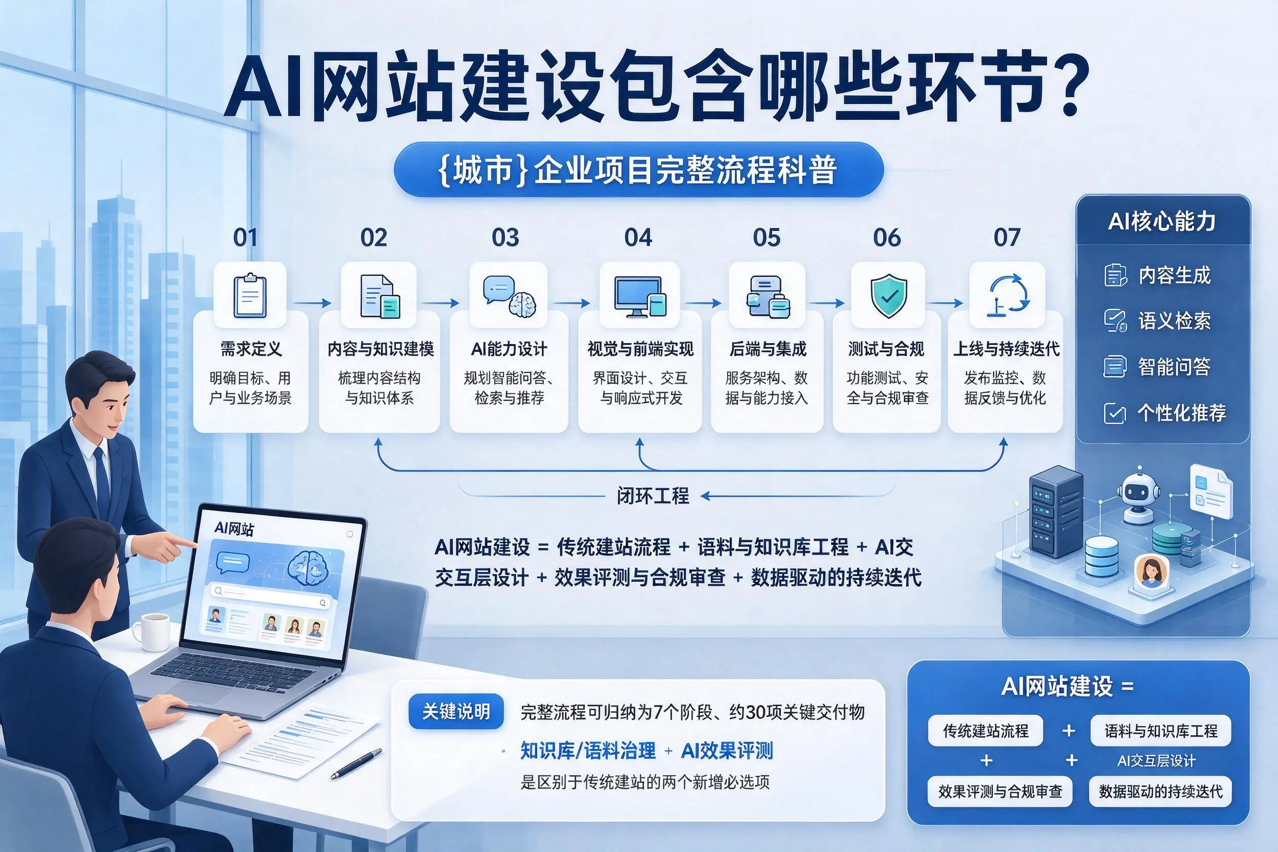 AI网站建设包含哪些环节?大同企业项目完整流程科普