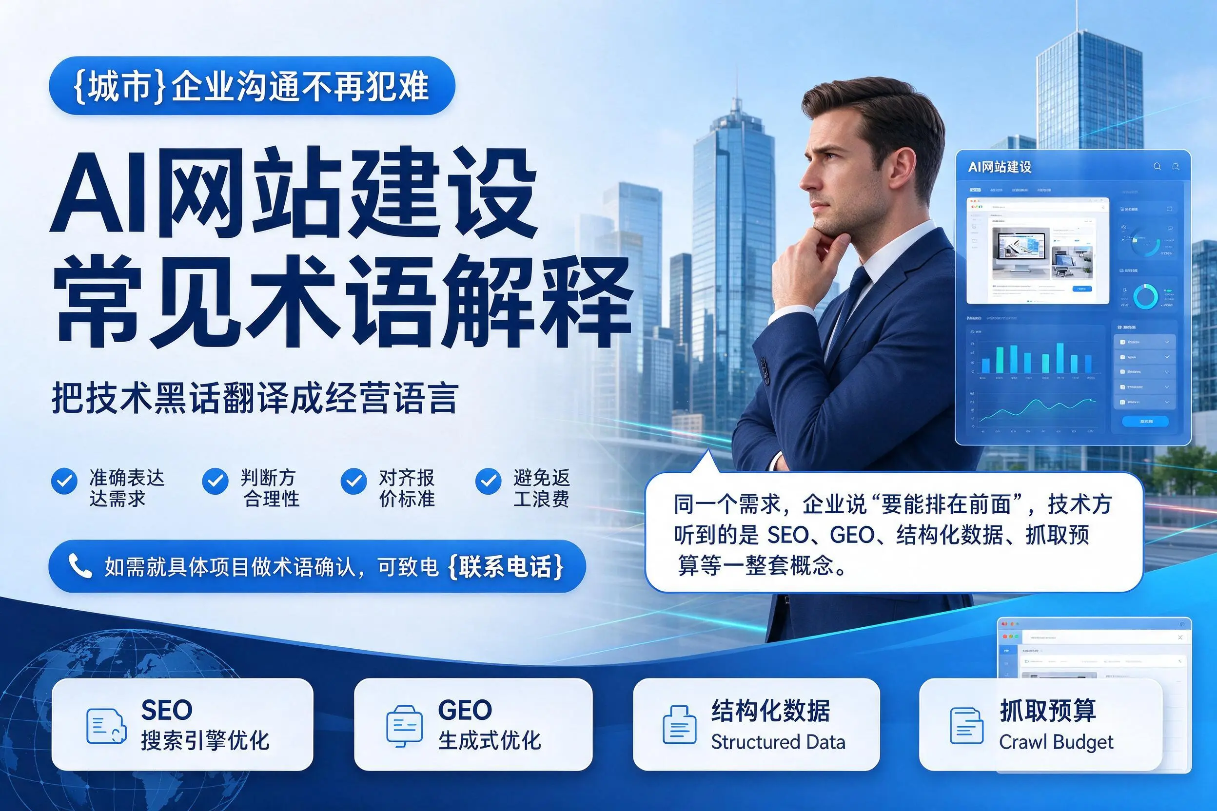 AI网站建设常见术语解释,大同企业沟通不再犯难
