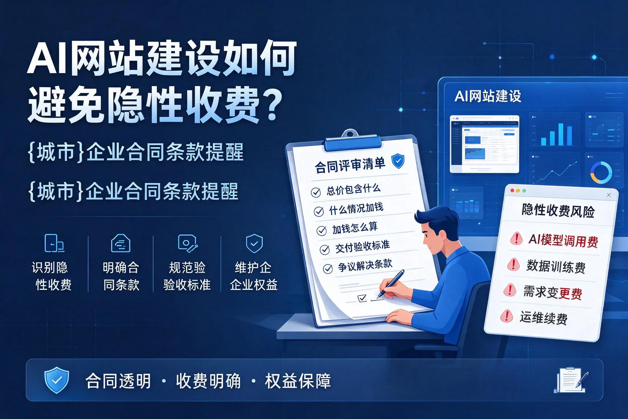 AI网站建设如何避免隐性收费?大同企业合同条款提醒